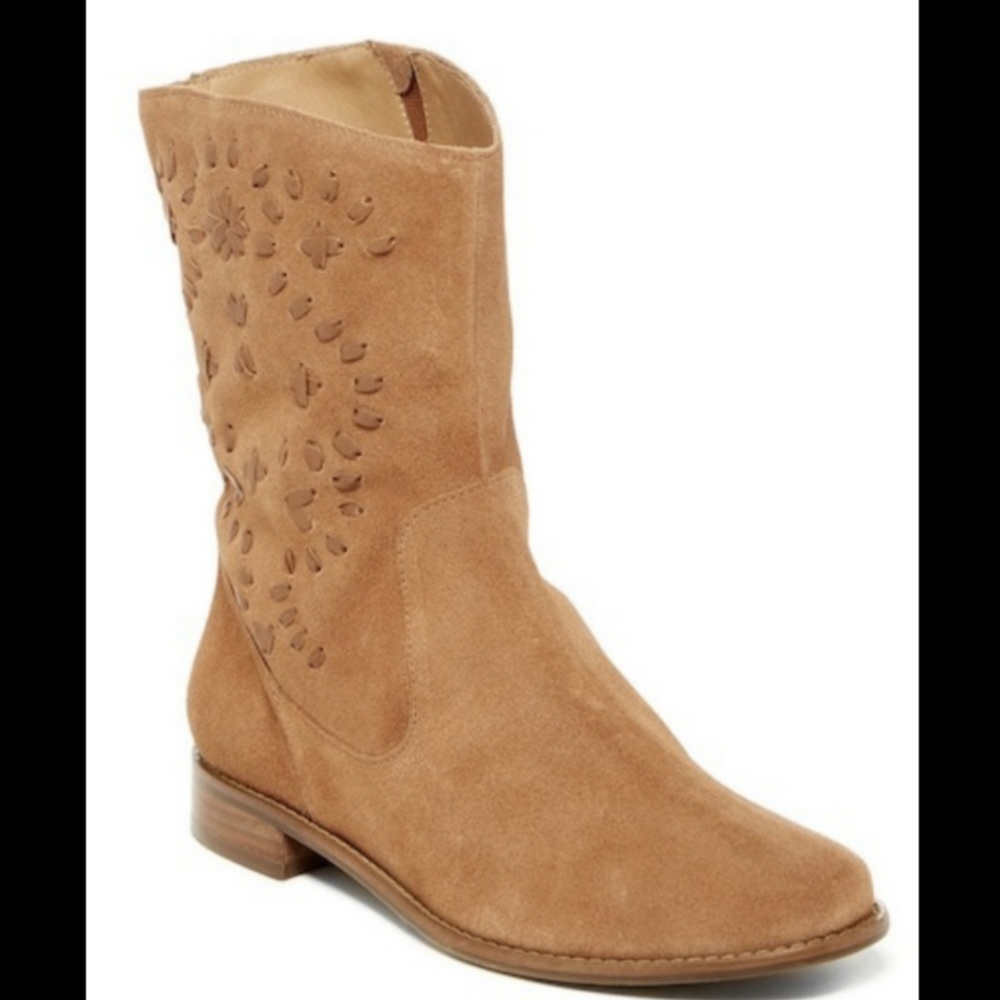 Jack Rogers Suede Stitched Ankle Calf Boots 7